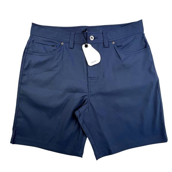 Prana ZION 5 Pocket Shorts Men’s 34 Stormy Night Blue 8” Inseam Stretch Hiking - Picture 2 of 15